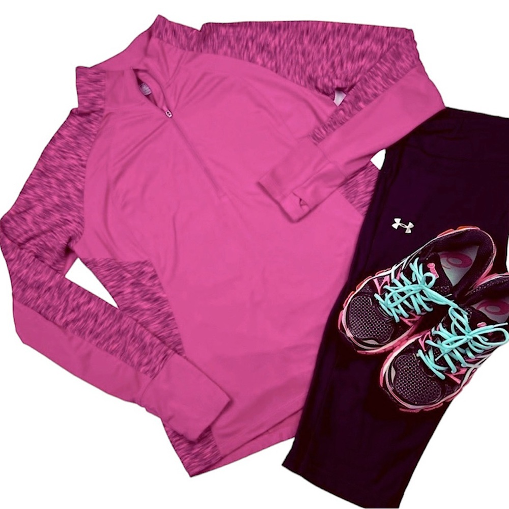 NWOT Danskin woman’s Dri More - large 12-14 pink 3/4 zip shirt